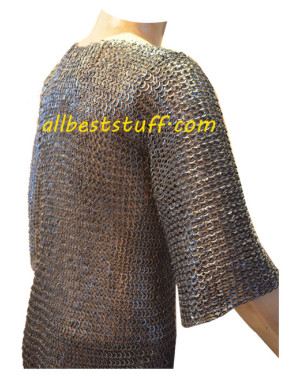 Medieval 8 mm Flat Riveted Washer Chain Mail Hauberk Chest 50